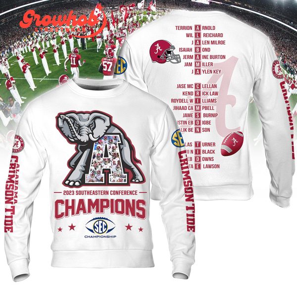 2023 Alabama Crimson Tide Big Al SEC Championship Hoodie Shirts White Design