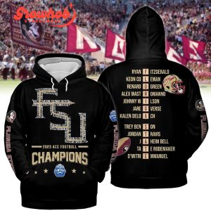 2023 FSU Florida State Seminoles ACC Football Champions Hoodie Shirts Back Design