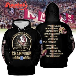 2023 Florida State Seminoles ACC Football Champions Hoodie Shirts Back Design