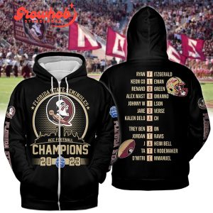 2023 Florida State Seminoles ACC Football Champions Hoodie Shirts Back Design