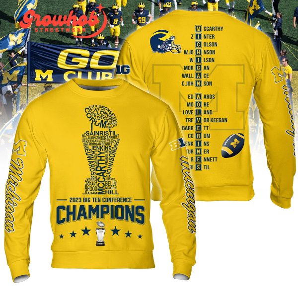 2023 Michigan Wolverines Big 10 Conference Champions Yellow Version Hoodie Shirts