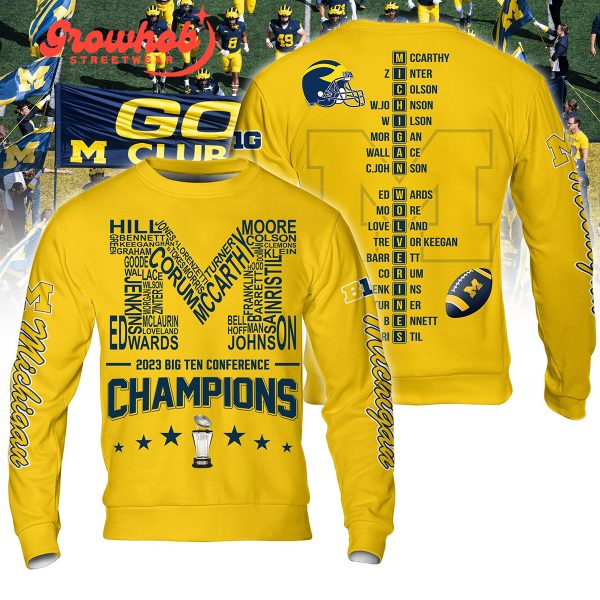 2023 Michigan Wolverines Big Ten Conference Yellow Version Hoodie Shirts