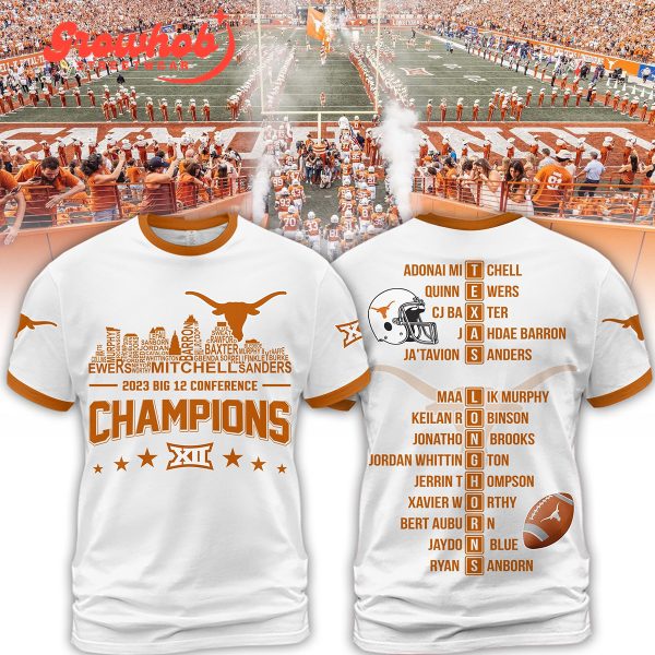 2023 Texas Longhorns Big 12 Conference Champions Hoodie Shirts White Design