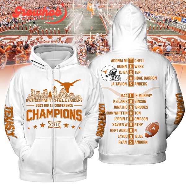 2023 Texas Longhorns Big 12 Conference Champions Hoodie Shirts White Design