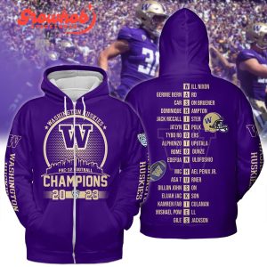 2023 Washington Huskies Pac 12 Football Champions Hoodie Shirts Purple Design