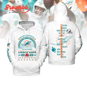 2023 AFC East Division Champions Miami Dolphins Baseball Jersey White