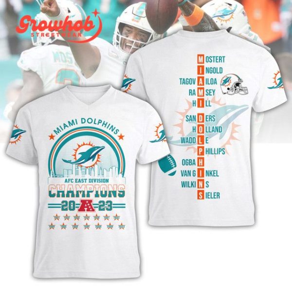 2023 AFC Champions Miami Dolphins Hoodie Shirts White