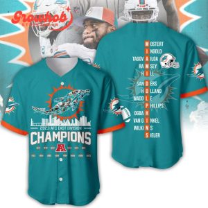 2023 AFC East Division Champions Miami Dolphins Green Baseball Jersey