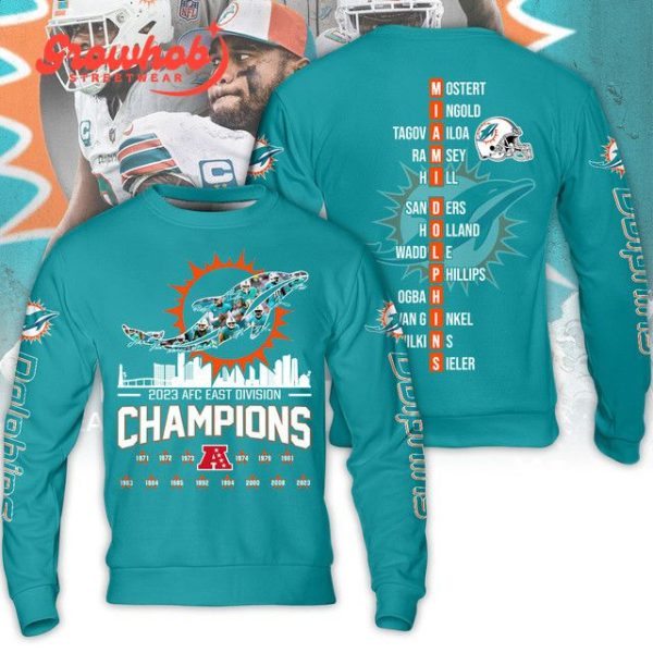 2023 AFC East Division Champions Miami Dolphins Green Hoodie Shirts