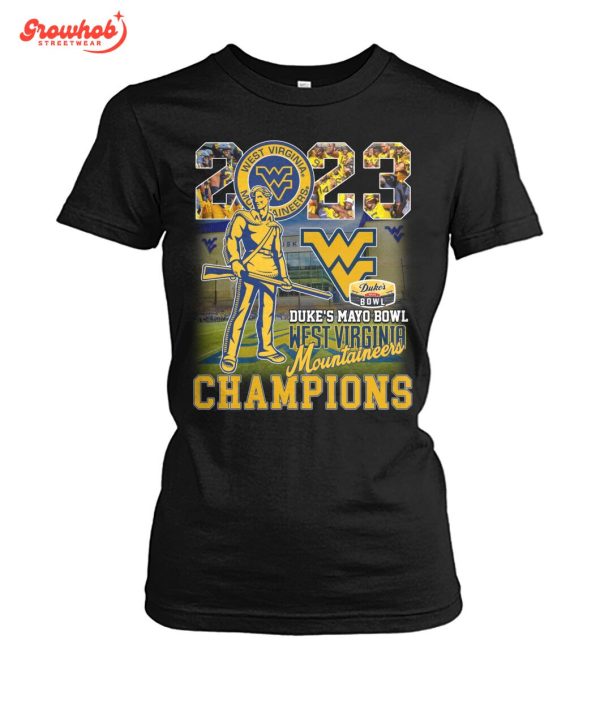 2023 Champions West Virginia Mountaineers Duke’s Mayo Bowl T-Shirts