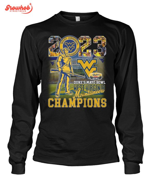 2023 Champions West Virginia Mountaineers Duke’s Mayo Bowl T-Shirts