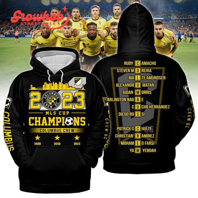 2023 Columbus Crew Soccer Champions Hoodie Shirts Black Design