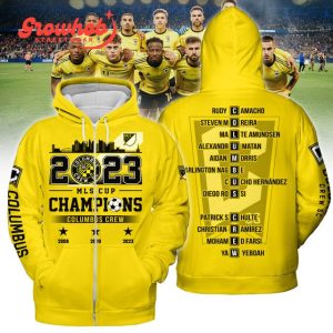 2023 Columbus Crew Soccer Champions Yellow Edition Hoodie Shirts