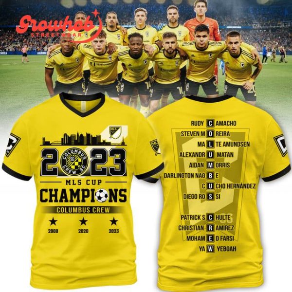 2023 Columbus Crew Soccer Champions Yellow Edition Hoodie Shirts