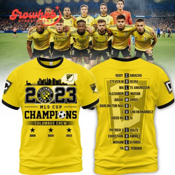 2023 Columbus Crew Soccer Champions Yellow Edition Hoodie Shirts