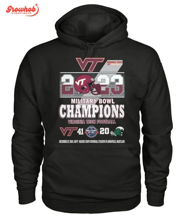 2023 Virginia Tech Football Military Bowl Champions T-Shirt