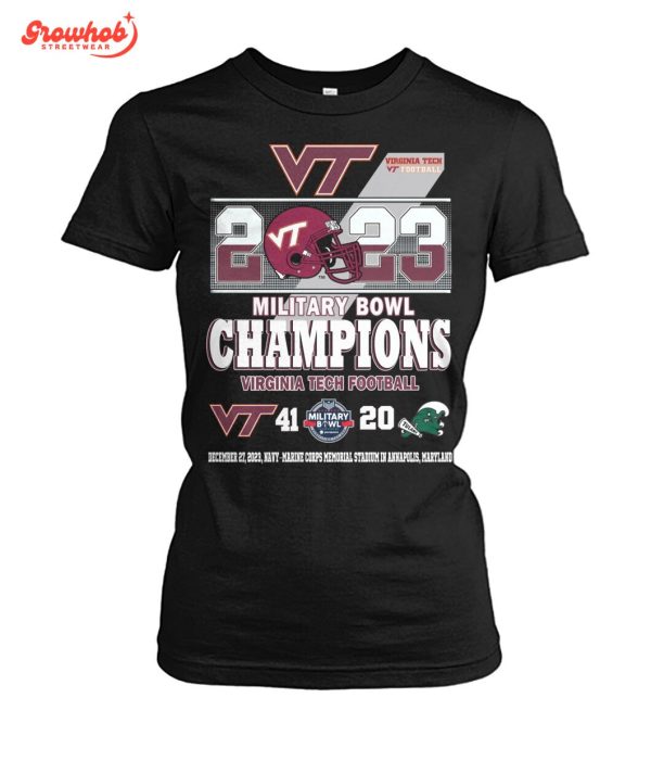 2023 Virginia Tech Football Military Bowl Champions T-Shirt