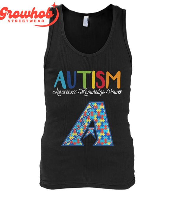 Arizona Diamondbacks MLB Autism Awareness Knowledge Power T-Shirt