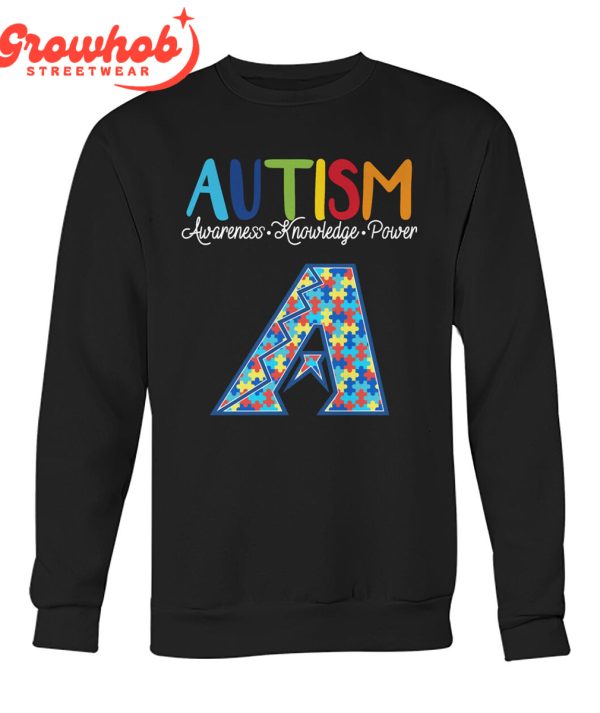 Arizona Diamondbacks MLB Autism Awareness Knowledge Power T-Shirt