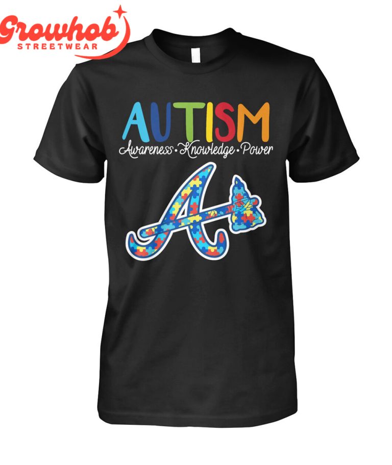 Atlanta Braves MLB Autism Awareness Knowledge Power T-Shirt