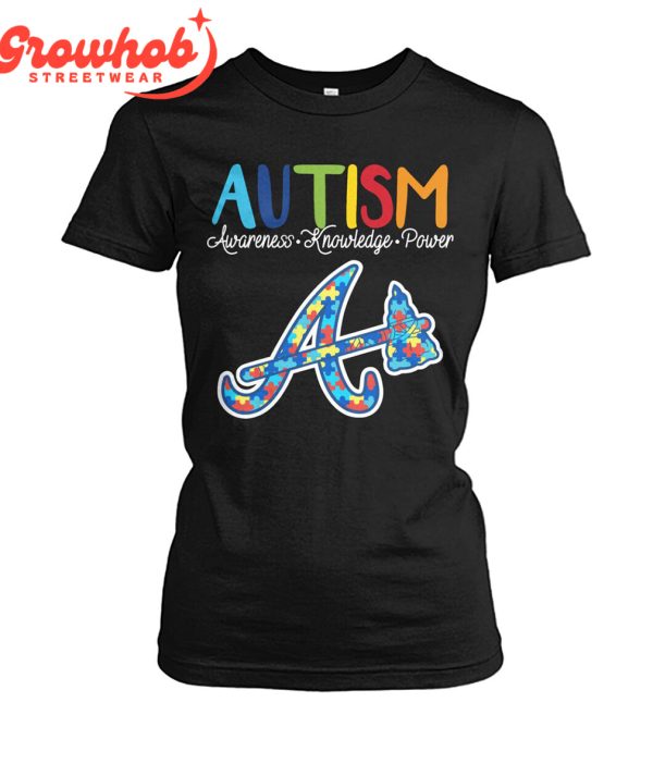 Atlanta Braves MLB Autism Awareness Knowledge Power T-Shirt