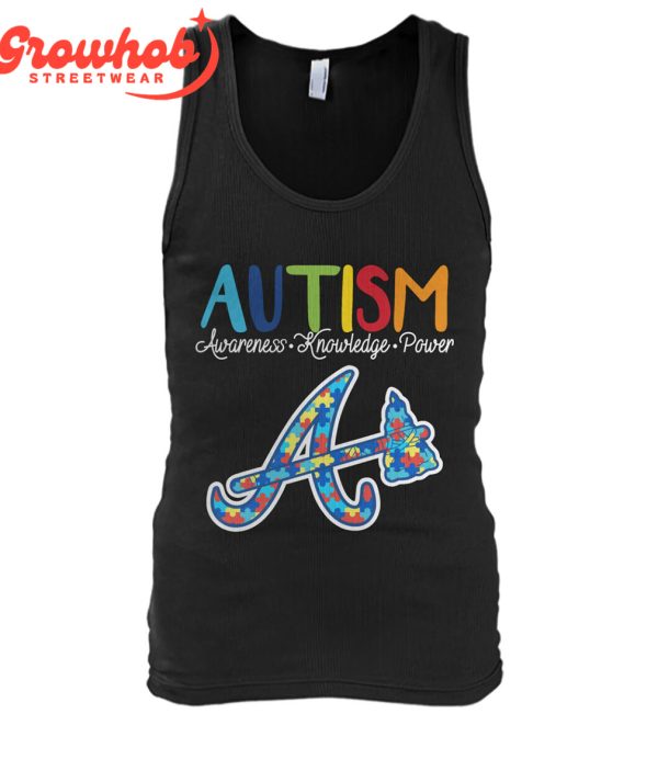 Atlanta Braves MLB Autism Awareness Knowledge Power T-Shirt