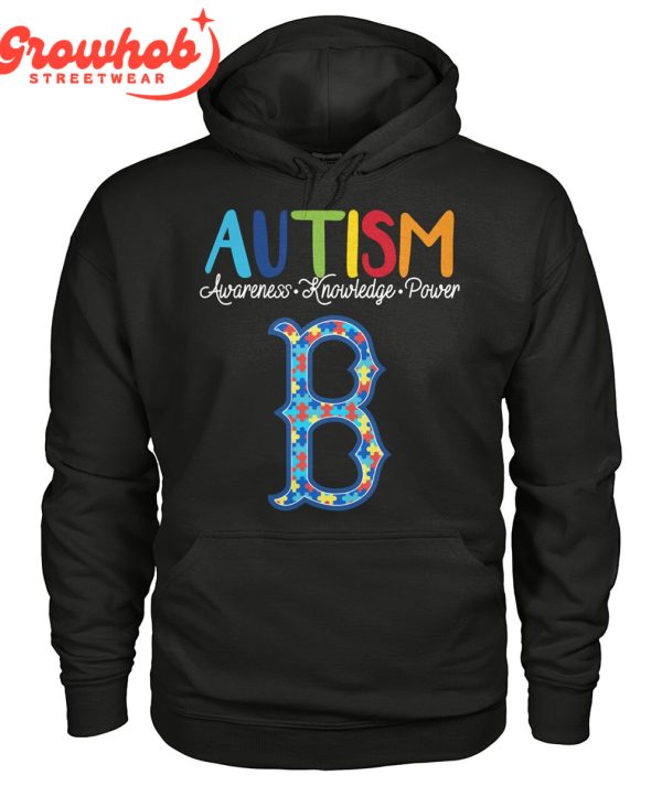 Boston Red Sox MLB Autism Awareness Knowledge Power T-Shirt