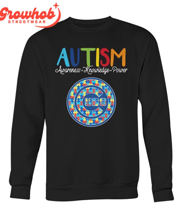 Chicago Cubs MLB Autism Awareness Knowledge Power T-Shirt