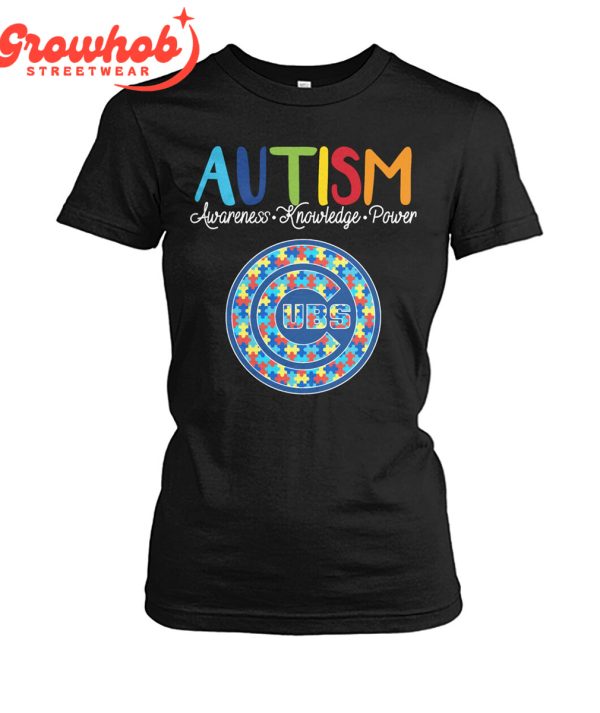 Chicago Cubs MLB Autism Awareness Knowledge Power T-Shirt