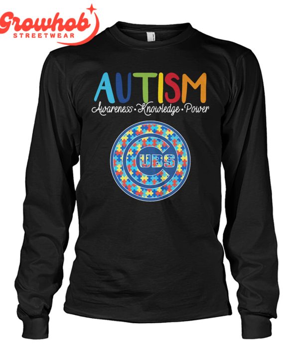 Chicago Cubs MLB Autism Awareness Knowledge Power T-Shirt