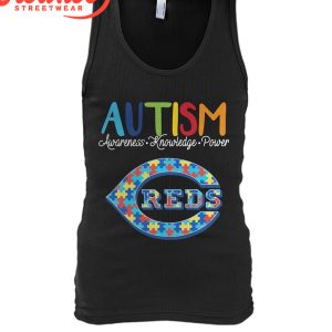 Cincinnati Reds MLB Autism Awareness Knowledge Power T-Shirt