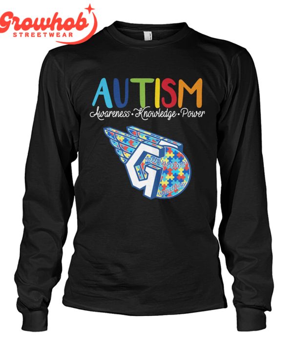 Cleveland Guardians MLB Autism Awareness Knowledge Power T-Shirt