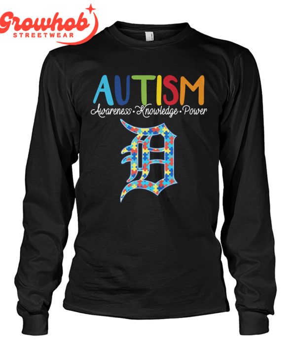 Detroit Tigers MLB Autism Awareness Knowledge Power T-Shirt
