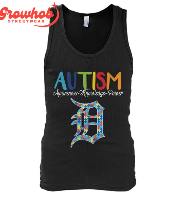Detroit Tigers MLB Autism Awareness Knowledge Power T-Shirt
