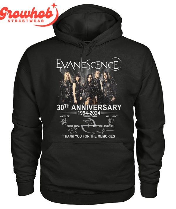 Evanescence Rock Band Anniversary 30 Years Of Memories T-Shirt