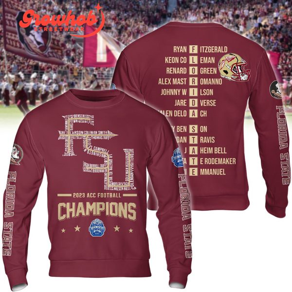 Florida State Seminoles FSU 2023 ACC Football Champions Red Version Hoodie Shirts