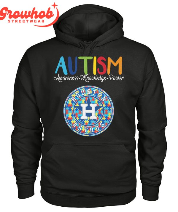 Houston Astros MLB Autism Awareness Knowledge Power T-Shirt