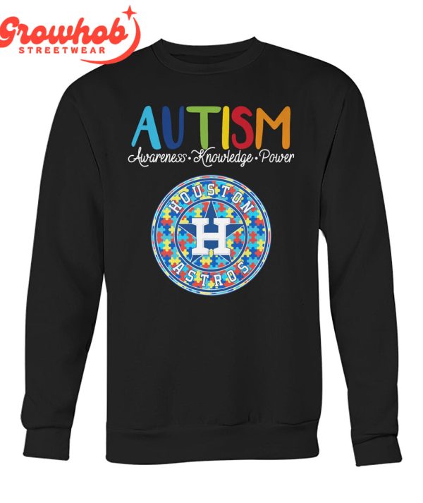 Houston Astros MLB Autism Awareness Knowledge Power T-Shirt