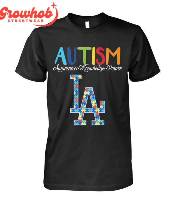 Los Angeles Dodgers MLB Autism Awareness Knowledge Power T-Shirt