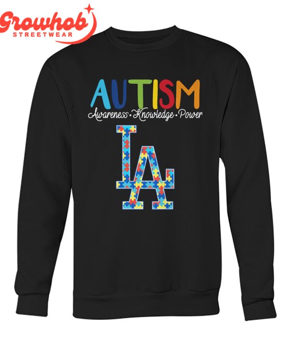 Los Angeles Dodgers MLB Autism Awareness Knowledge Power T-Shirt