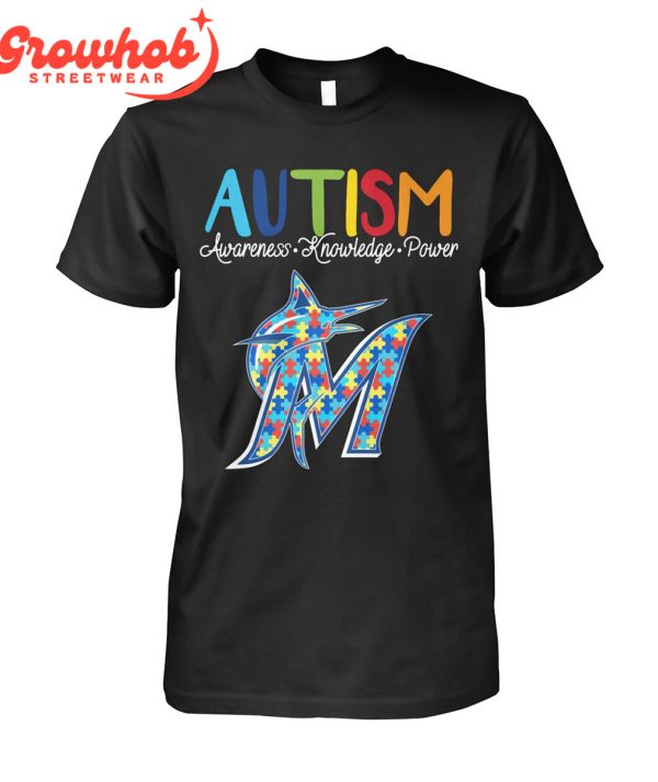 Miami Marlins MLB Autism Awareness Knowledge Power T-Shirt