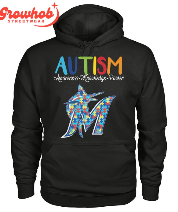 Miami Marlins MLB Autism Awareness Knowledge Power T-Shirt