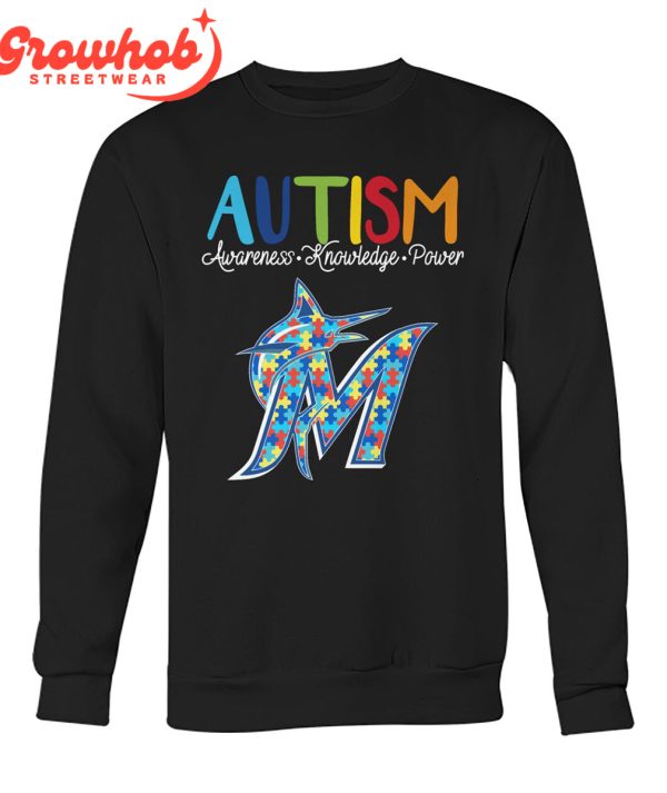 Miami Marlins MLB Autism Awareness Knowledge Power T-Shirt