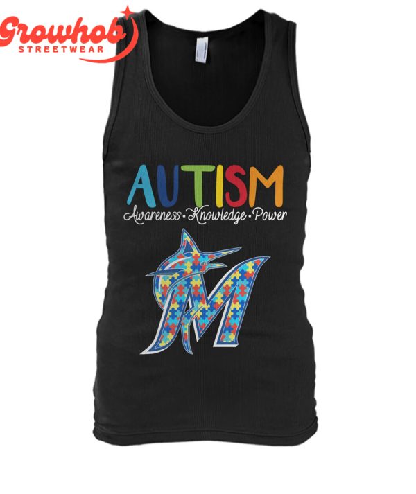 Miami Marlins MLB Autism Awareness Knowledge Power T-Shirt