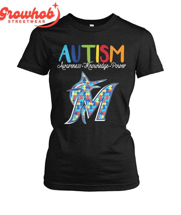 Miami Marlins MLB Autism Awareness Knowledge Power T-Shirt