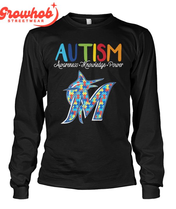 Miami Marlins MLB Autism Awareness Knowledge Power T-Shirt