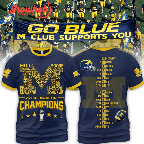 Michigan Wolverines 2023 Big Ten Conference Hoodie Shirts Blue Design
