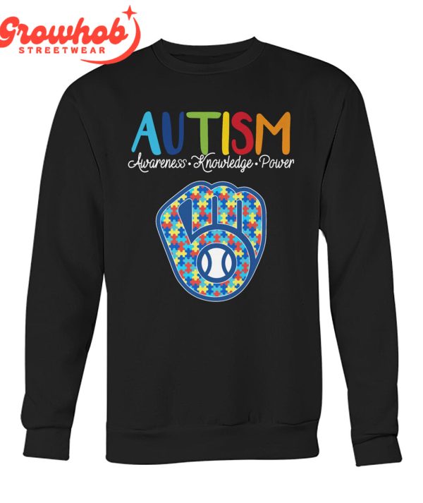 Milwaukee Brewers MLB Autism Awareness Knowledge Power T-Shirt