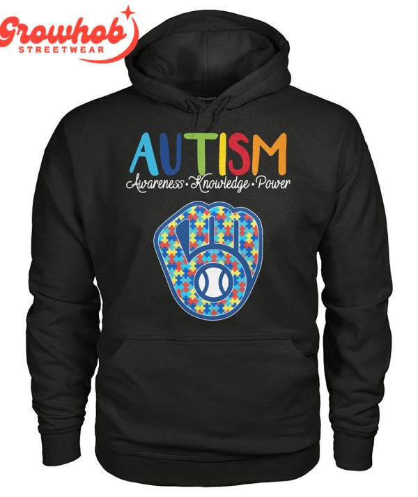 Milwaukee Brewers MLB Autism Awareness Knowledge Power T-Shirt