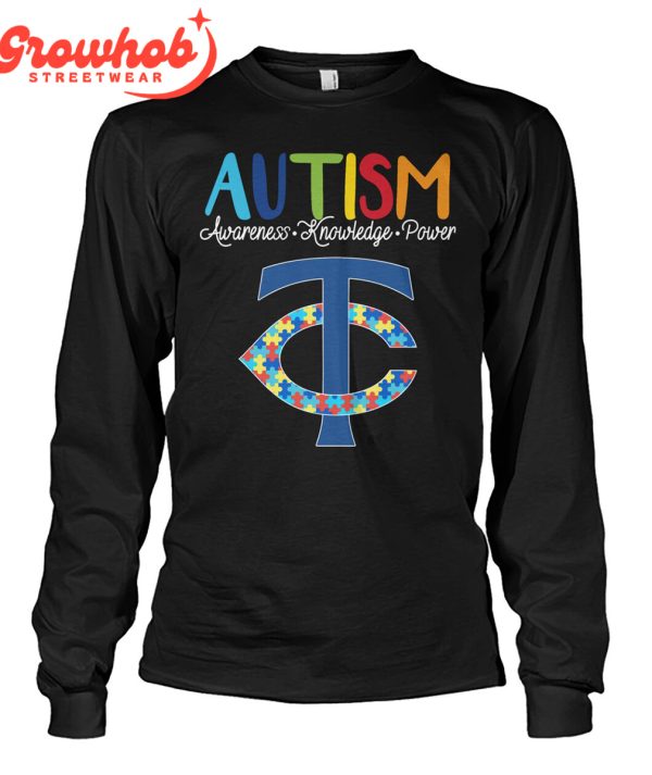 Minnesota Twins MLB Autism Awareness Knowledge Power T-Shirt